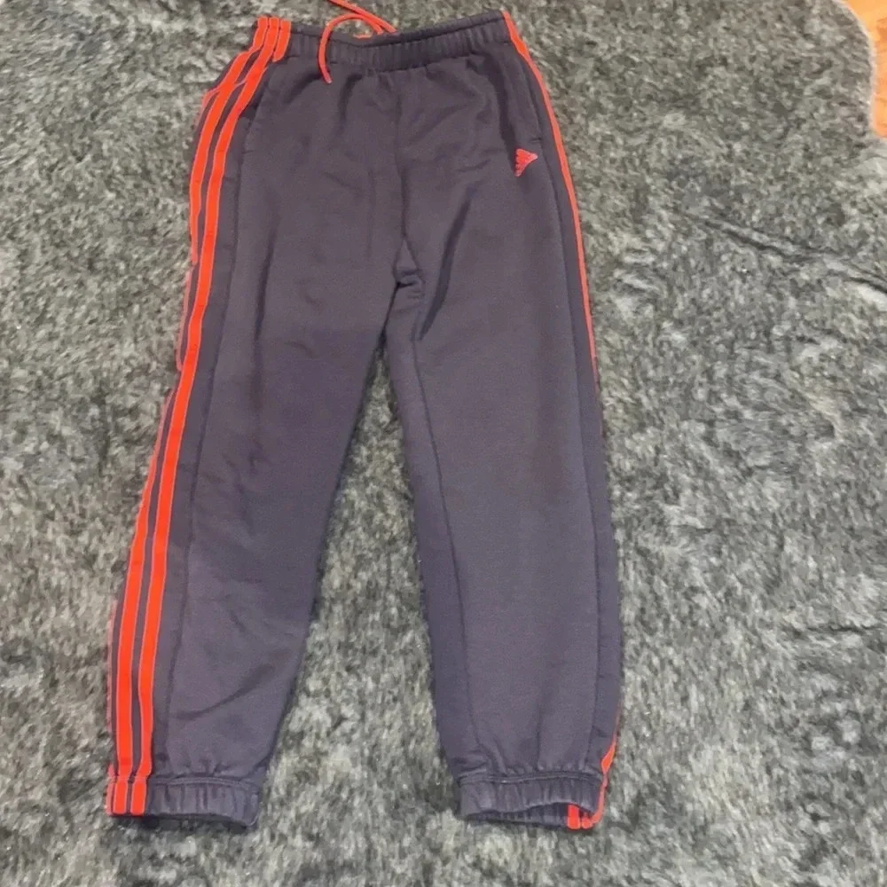 Adidas climalite grey orange striped boy jogger Sz L - Picture 3 of 10